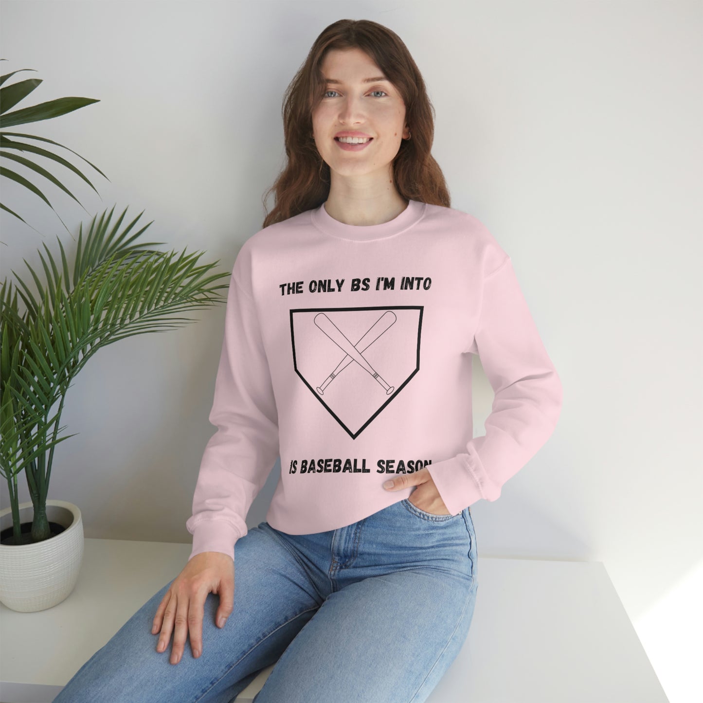 The on BS I'm into is baseball season sweatshirt